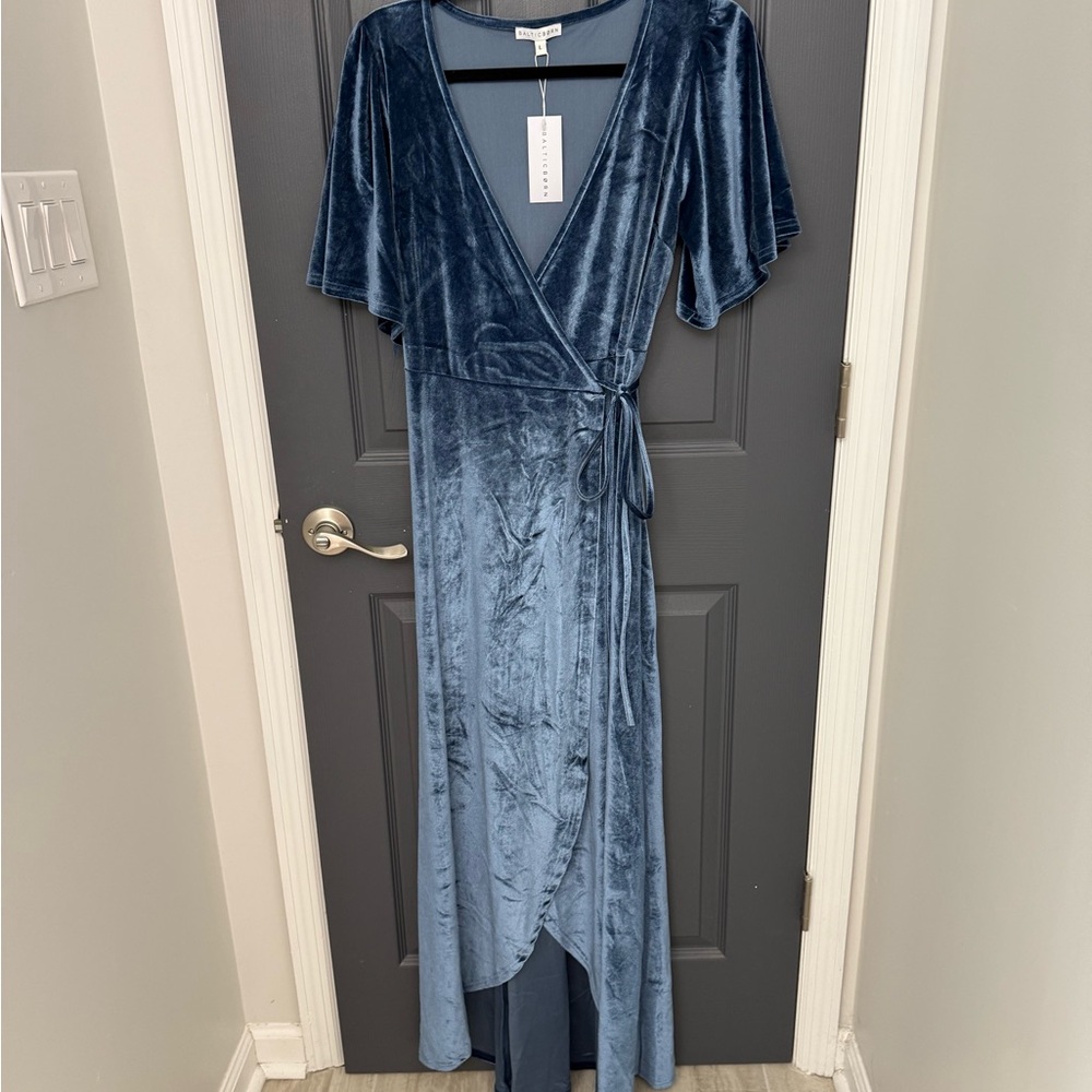 Baltic Born Velvet Maxi Dress in Blue